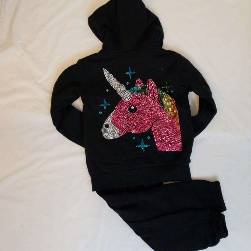 Super Soft Unicorn Black Sweat Suit